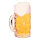 Maßkrug aus Styropor, doppelseitig, mit 2 Aufhängeösen     Groesse:40x24x4cm    Farbe:gelb/weiß
