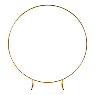 Metallring mit Füßen     Groesse: Ø 150cm, Höhe 165cm, Dicke: 2cm    Farbe: gold
