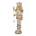 Nussknacker mit Stab aus Polyresin, mit Licht     Groesse:67,5cm    Farbe:weiß/gold