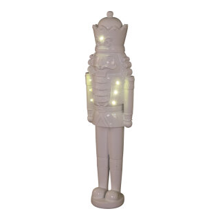 Nussknacker aus Polyresin, mit Licht     Groesse: 46cm    Farbe: weiß