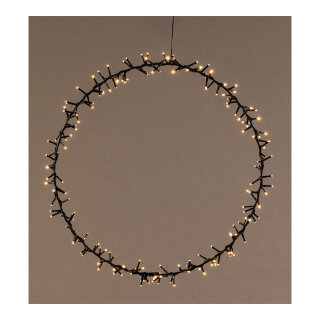 Ring 180 LEDs - Material: out of metal with plastic coating - Color: black/warm white - Size: Ø 60cm