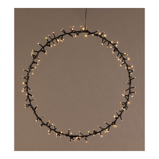 Ring 180 LEDs, aus Metall, mit Kunststoffüberzug, IP44 Transformer     Groesse:Ø 60cm    Farbe:schwarz/warm weiß