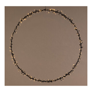 Ring 320 LEDs, aus Metall, mit Kunststoffüberzug, IP44 Transformer     Groesse:Ø 90cm    Farbe:schwarz/warm weiß