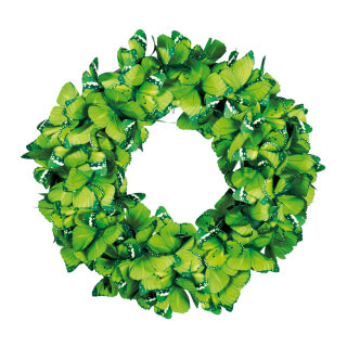 Butterfly wreath  - Material: pvc styrofoam wreath - Color: green - Size: Ø 50cm