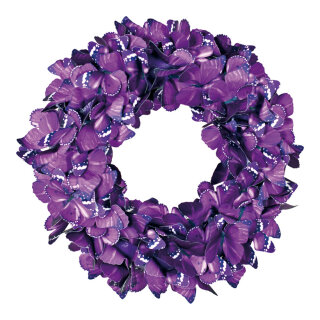 Butterfly wreath  - Material: pvc styrofoam wreath - Color: violet - Size: Ø 50cm