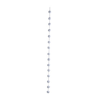 Schneeballkette 15-fach, aus Watte, mit Hänger     Groesse: 180cm, Ø 6cm    Farbe: weiß