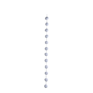 Schneeballkette 12-fach, aus Watte, mit Hänger     Groesse: 180cm, Ø 8cm    Farbe: weiß