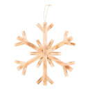 Schneeflocke aus Holz mit Hänger     Groesse:...