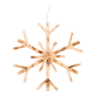Wooden snowflake  - Material:  - Color: natural-coloured - Size: 40x40x25cm