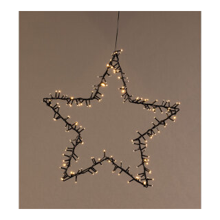 Stern 180 LEDs, aus Metall, mit Kunststoffüberzug, IP44 Transformer     Groesse: 60cm    Farbe: schwarz/warm weiß