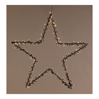 Stern 320 LEDs, aus Metall, mit Kunststoffüberzug, IP44 Transformer     Groesse: 90cm    Farbe: schwarz/warm weiß