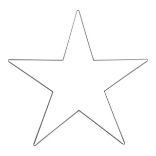 Sternkontur aus Metall, zum Platzieren von Schaufensterdeko     Groesse: 90x90cm, Dicke: 5mm    Farbe: silber
