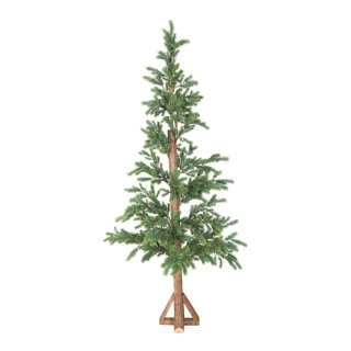 Tannenbaum      Groesse: 440 Tips, aus Kunststoff, Holzfuß, Spritzguss Tips, 150cm    Farbe: grün/braun
