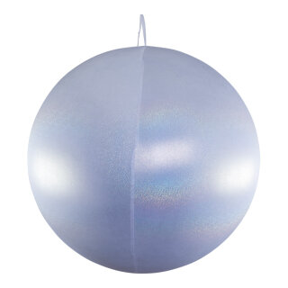 Textilkugel aus Polyester, faltbar, mit Reißverschluss und Hänger     Groesse: Ø 60cm    Farbe: weiß/silber