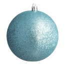 Weihnachtskugel, aqua beglittert, 6 St./Karton,...