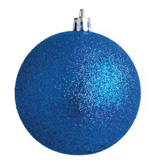 Weihnachtskugel, blau beglittert,  Größe: Ø 10cm Farbe: