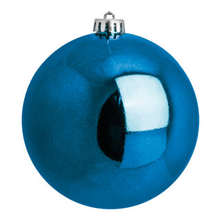 Christmas ball blue shiny  - Material:  - Color:  - Size: Ø 14cm