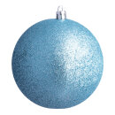 Christmas ball light blue glittered 6 pcs./carton -...