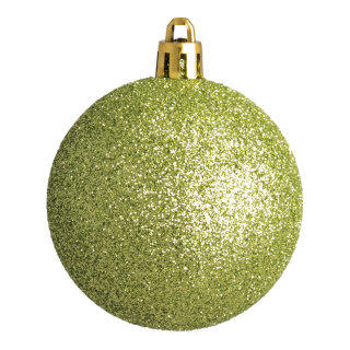 Weihnachtskugel, mint beglittert, 12 St./Karton, Größe: Ø 6cm Farbe: