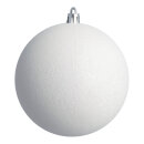Christmas ball white glittered 6 pcs./carton - Material:...