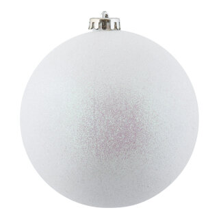 Weihnachtskugel, weiß beglittert,  Größe: Ø 20cm Farbe: