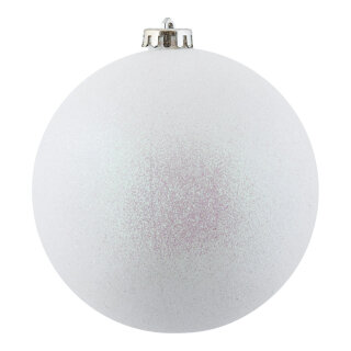 Weihnachtskugel, weiß beglittert,  Größe: Ø 25cm Farbe:
