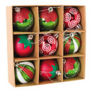 Christmas balls 9 pcs. - Material: out of plastic -...