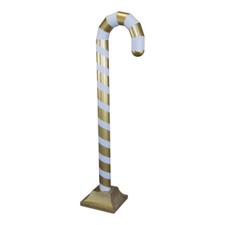 Zuckerstange aus Metall, selbststehend     Groesse: 120cm, Metallfuß: 24x24cm    Farbe: weiß/gold
