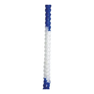 Seidenpapiergirlande aus Papier, schwer entflammbar nach B1, mit Hänger     Groesse: 400cm, Ø 11cm    Farbe: weiß/blau