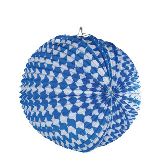 Lantern "Bavaria"  - Material: out of paper - Color: white/blue - Size: Ø 31cm