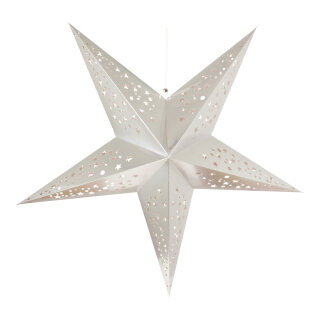 Star foldable  - Material: 5-pointed with hole pattern paper - Color: silver - Size: Ø 90cm