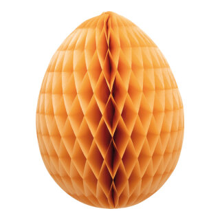 Honeycomb egg out of paper, with hanger, foldable, self-adhesive     Size: Ø 40cm    Color: light orange