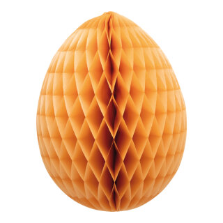 Honeycomb egg out of paper, with hanger, foldable, self-adhesive     Size: Ø 40cm    Color: light orange