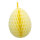 Honeycomb egg out of paper, with hanger, foldable, self-adhesive     Size: Ø 40cm    Color: light yellow