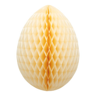 Waben-Ei aus Papier, mit Hänger, faltbar, selbstklebend     Groesse: Ø 30cm    Farbe: pfirsichfarben