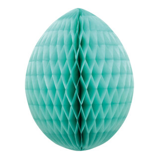 Honeycomb egg out of paper, with hanger, foldable, self-adhesive     Size: Ø 20cm    Color: light green