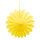 Blumenrosette aus Papier, mit Hänger, faltbar, selbstklebend     Groesse: 70cm    Farbe: gelb