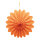 Flower rosette out of paper, with hanger, foldable, self-adhesive     Size: 70cm    Color: orange