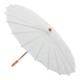 Schirm aus Nylon/Bambus, für Innen- & Außenbereich     Groesse: Ø 82cm    Farbe: weiß