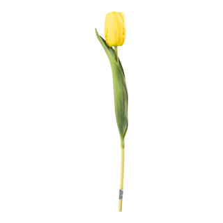 Tulip on stem out of plastic/artificial silk, flexible, real-touch effect     Size: 36cm, Ø4cm blossom    Color: yellow