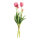 Tulpenbund 5-fach, aus Kunstseide/Kunststoff, biegsam, Real-Touch Effekt     Groesse: 40cm, Stiel: 35cm    Farbe: fuchsia