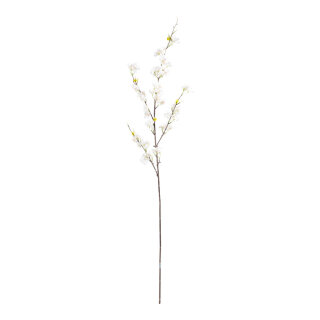Kirschblütenzweig aus Kunstseide/Kunststoff, biegsam     Groesse: 109cm, Stiel: 50cm    Farbe: weiß