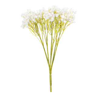 Babybreath bundle 7-fold, out of plastic, flexible     Size: 39cm, stem: 7,5cm    Color: white