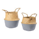 Basket set of 2 pieces, out of seagrass, with handles...