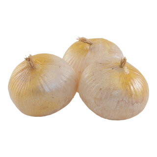 Onions 3 pcs, out of plastic, in bag     Size: 7,5x6cm    Color: cream