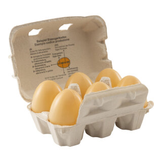 Eggs in box 6 pcs, out of plastic     Size: 15x11cm    Color: beige