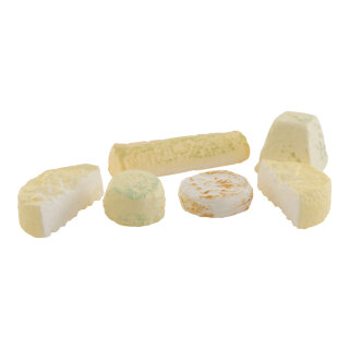 Cheeses assorted 6 pcs, out of plastic     Size: 5-15cm    Color: yellow