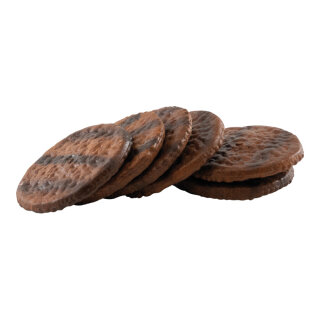 patty slices 6 pcs, out of plastic, in bag     Size: Ø10cm    Color: brown