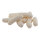 Sausages 10 pcs, out of plastic, in bag     Size: 9,5x3cm    Color: white