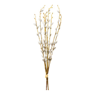 Willow catkin branches 3-fold, out of plastic     Size: 53x18cm    Color: white